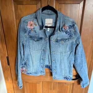 Sundance Floral Embroidered Denim Jacket sz M